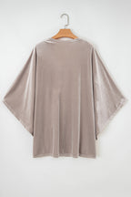 Smoke Gray Velvet Kimono