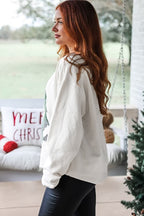 White Pearl Plaid Christmas Tree Sweatshirt