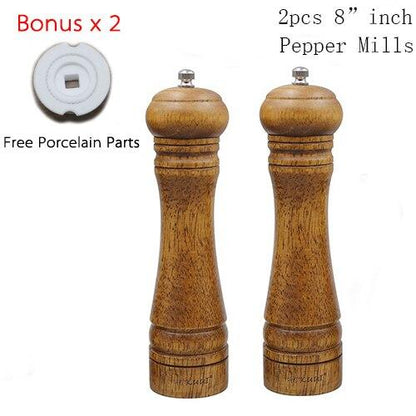 Eco-Friendly Handheld Wooden Spice Mills Set