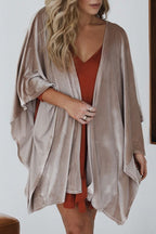 Smoke Gray Velvet Kimono