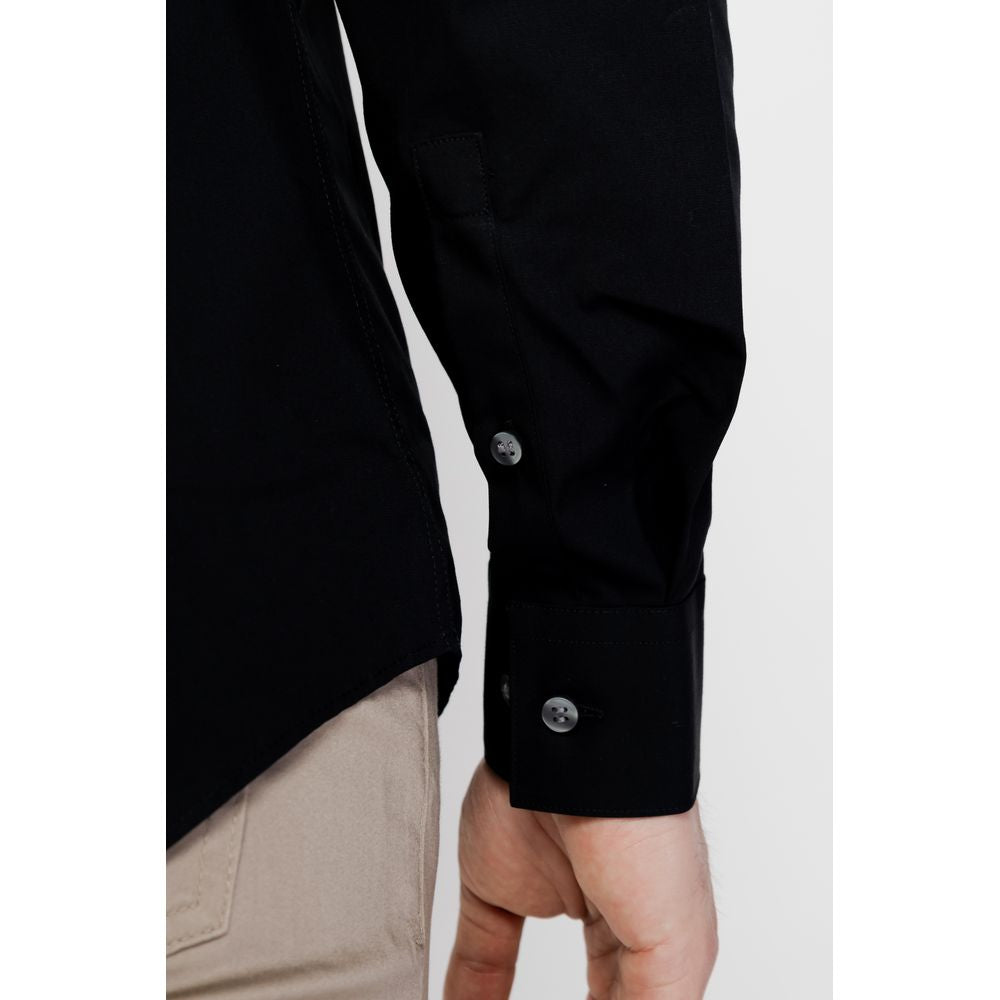 Camisa preta de algodão Calvin Klein