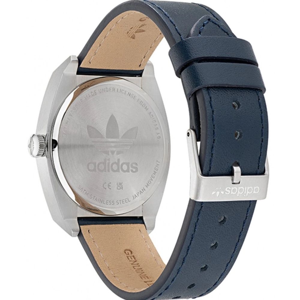 Adidas Uhr aus blauem Leder