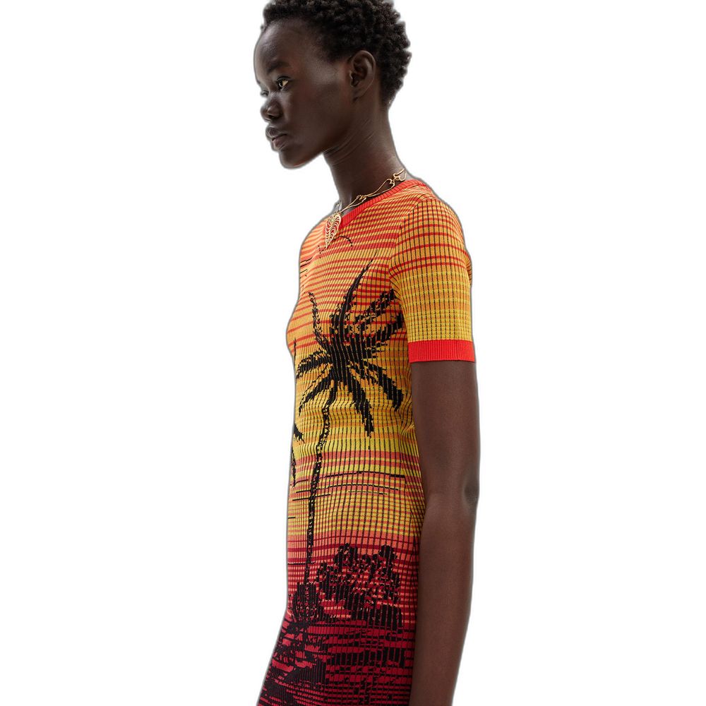 Desigual Red Viscose Midi