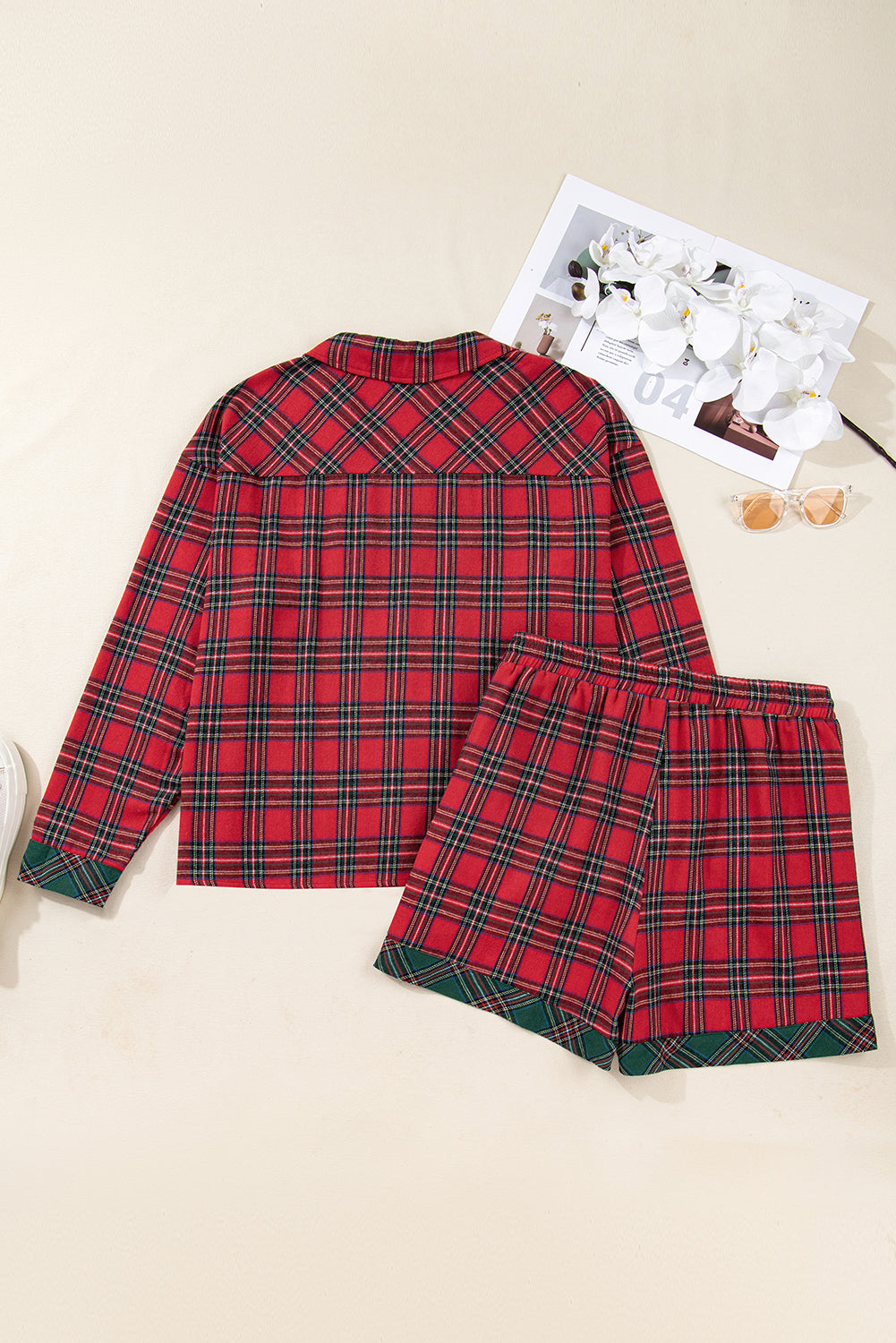 Long Sleeve Shirt and Shorts Pajama Set