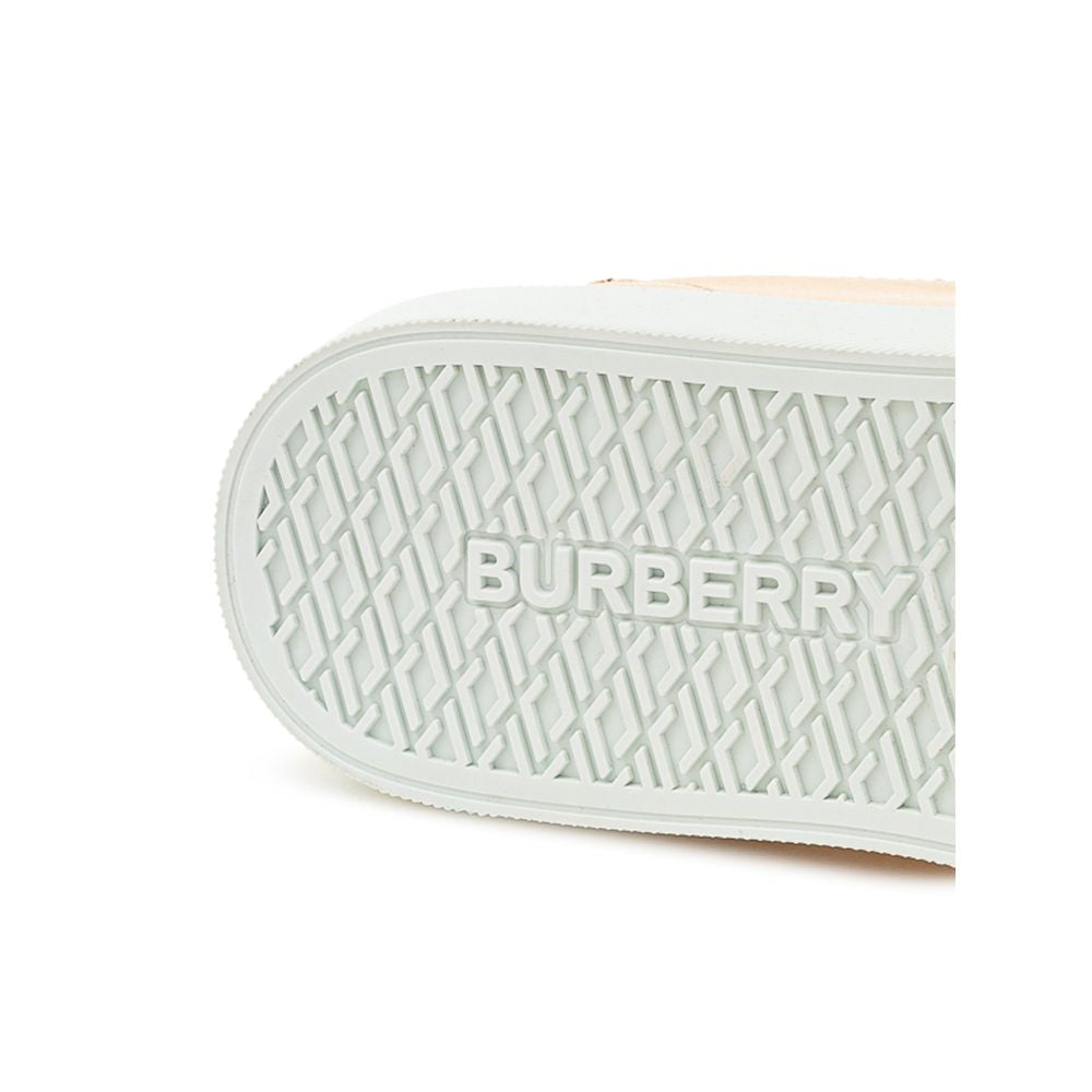 Ténis Burberry de couro rosa