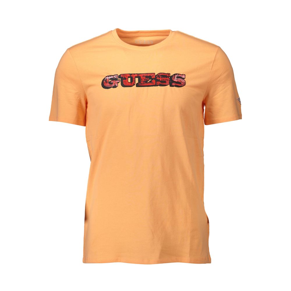 T-shirt para homem Guess Jeans laranja de algodão