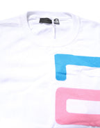 Love Moschino Weißes Langarm-T-Shirt aus Baumwolle mit Grafikprint