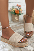 White Boho Single Band Slippers