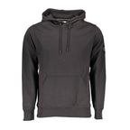 Calvin Klein Black Cotton Men Sweater with Central Pocket and Hood