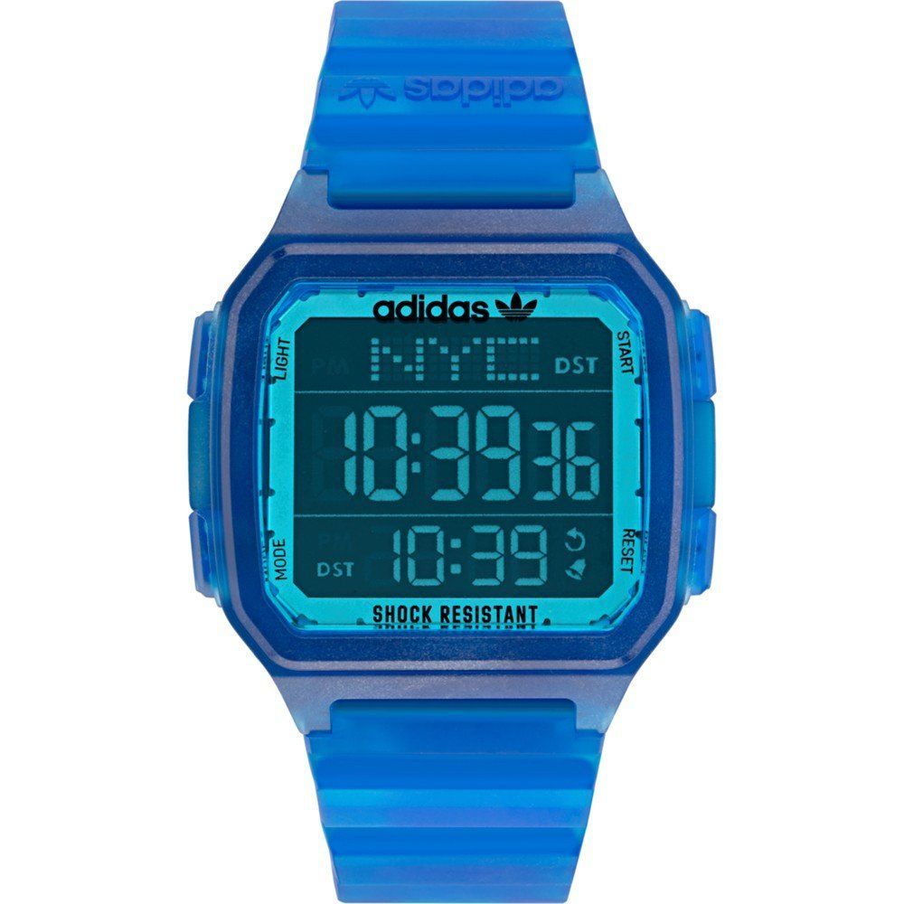 Adidas Uhr aus blauem Synthetikmaterial