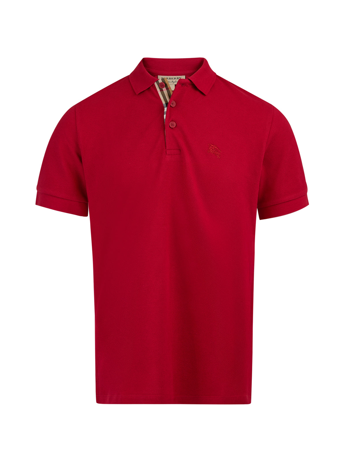Polo Burberry vermelho em algodão com gola