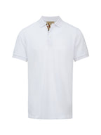 Polo Burberry branco em algodão com gola