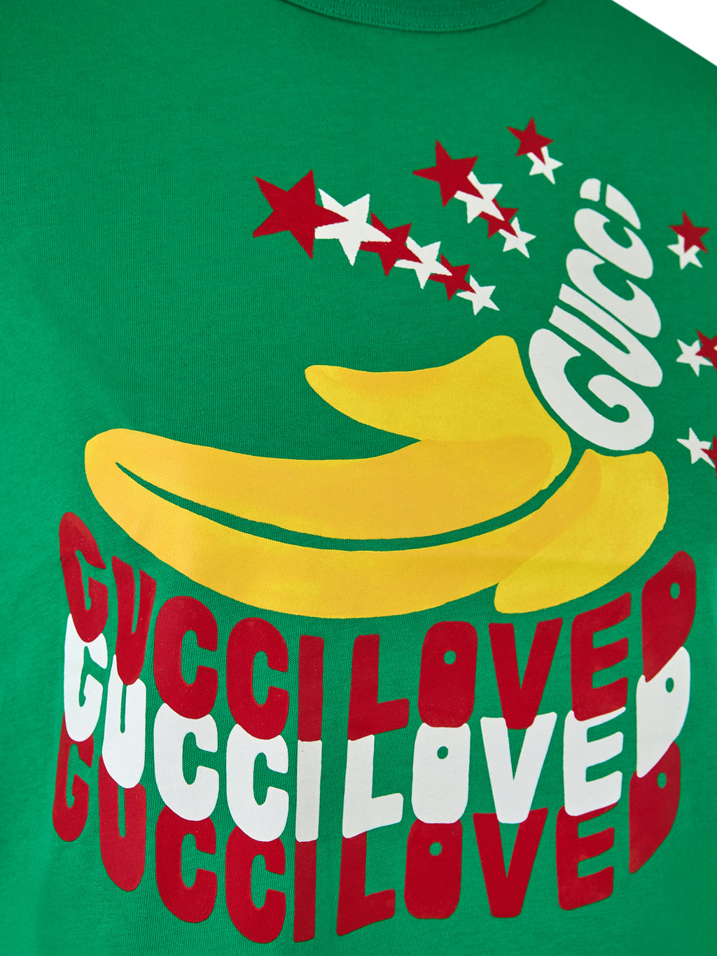 Grünes Baumwoll-Logo-T-Shirt von Gucci