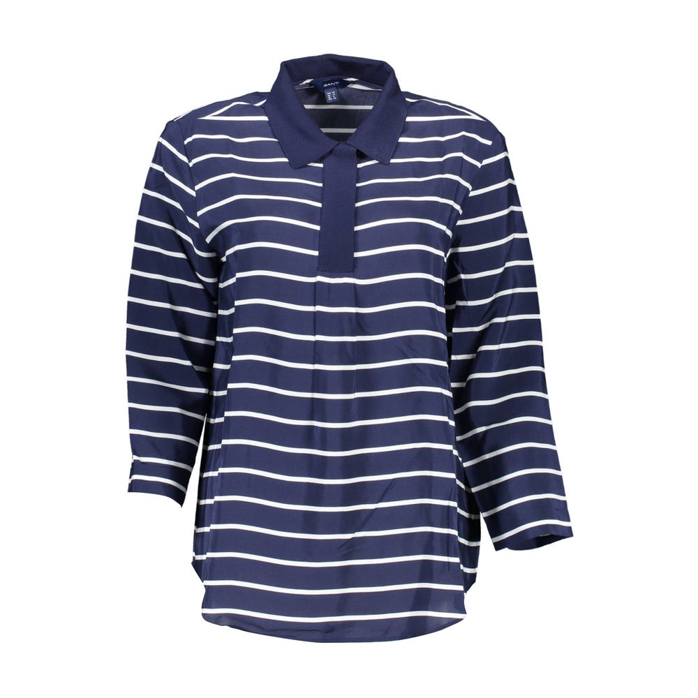 Gant Damen-Poloshirt aus blauer Viskose