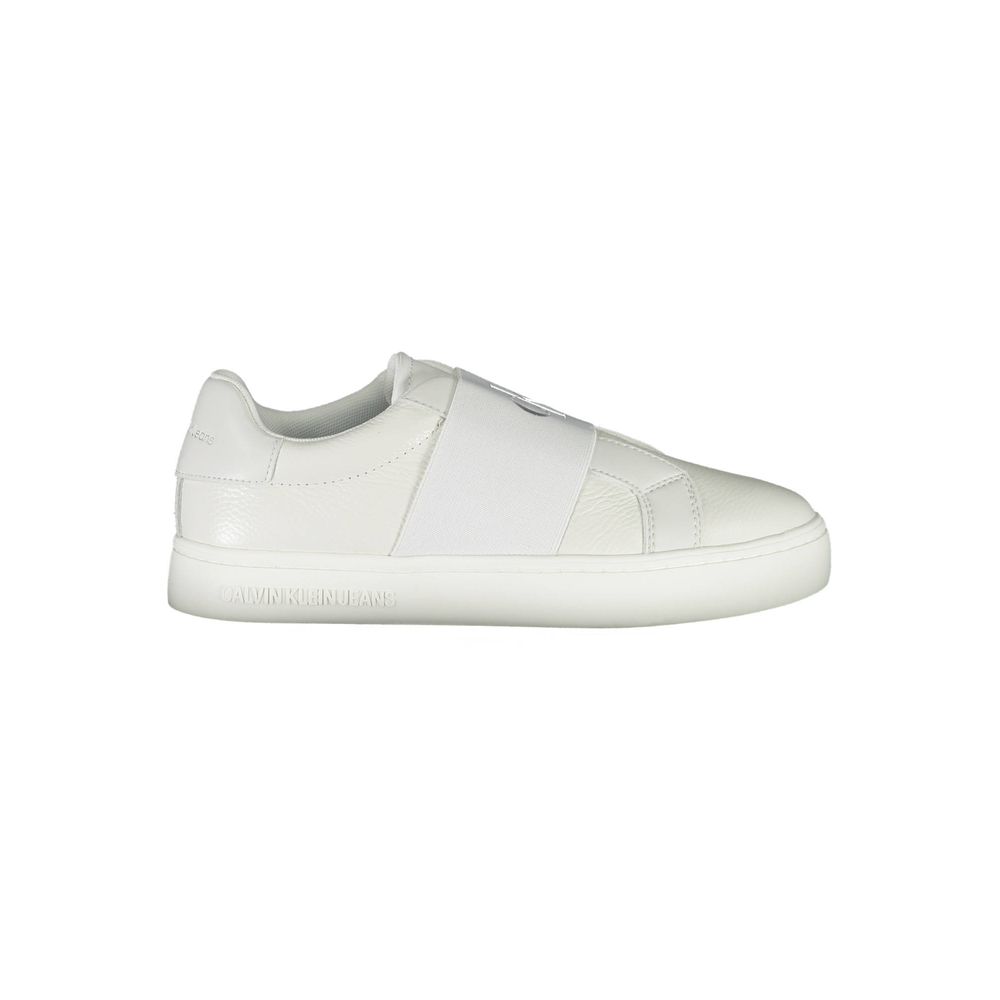 Ténis feminino Calvin Klein de couro branco