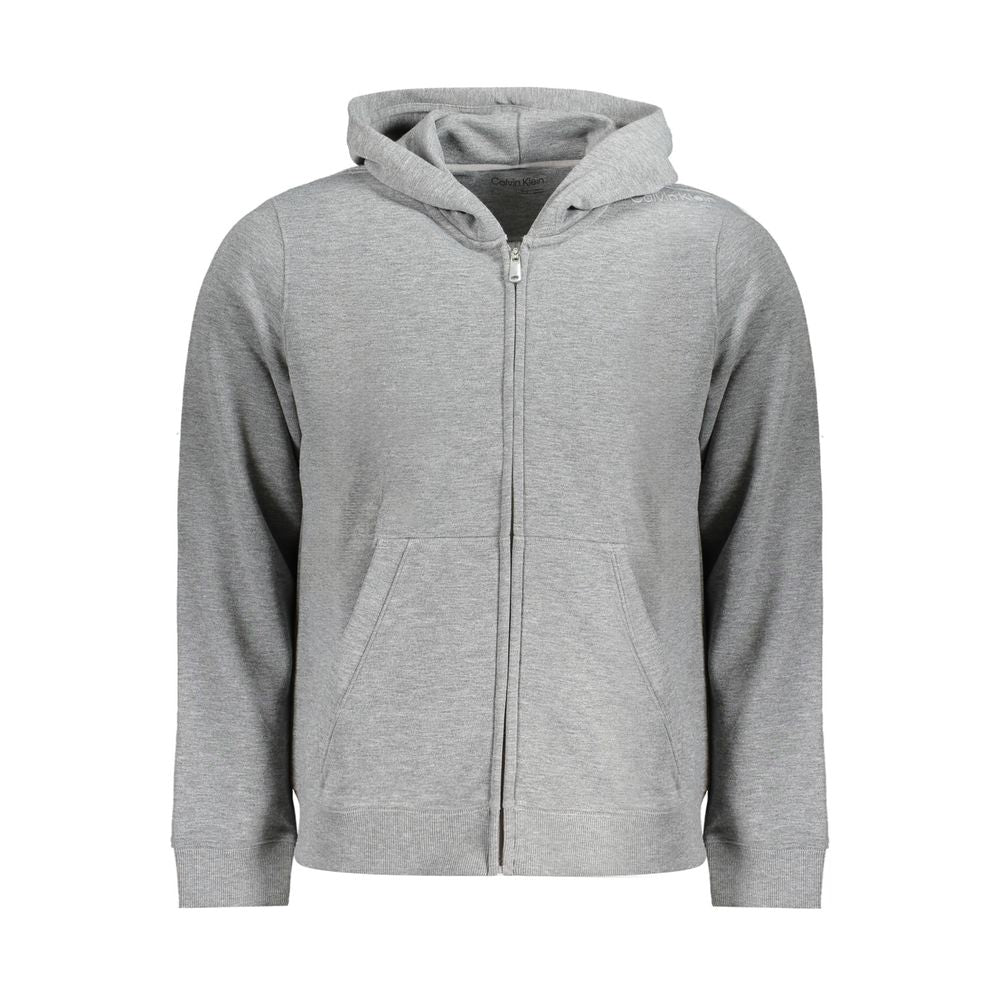 Calvin Klein Gray Recycled Polyester Men Hoodie