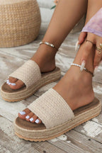 White Boho Single Band Slippers