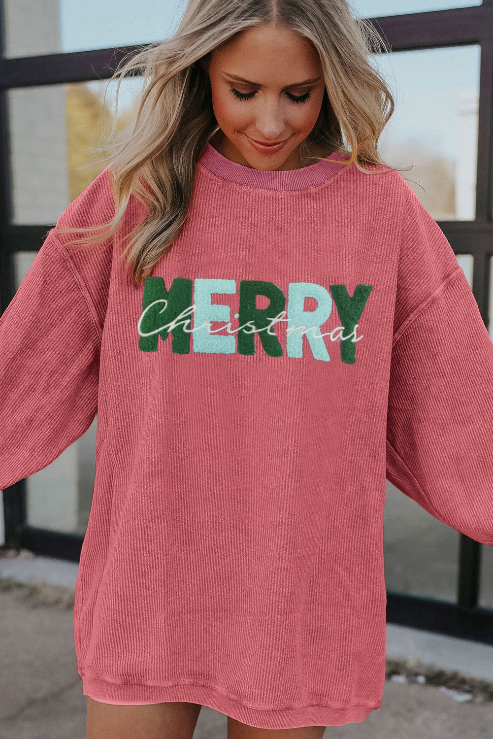 Strawberry Pink MERRY Christmas Sweatshirt