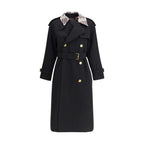 Burberry Castleford long Trench Coat with Check collar