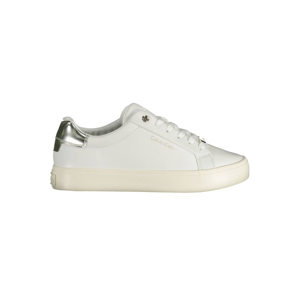 Ténis feminino Calvin Klein de couro branco