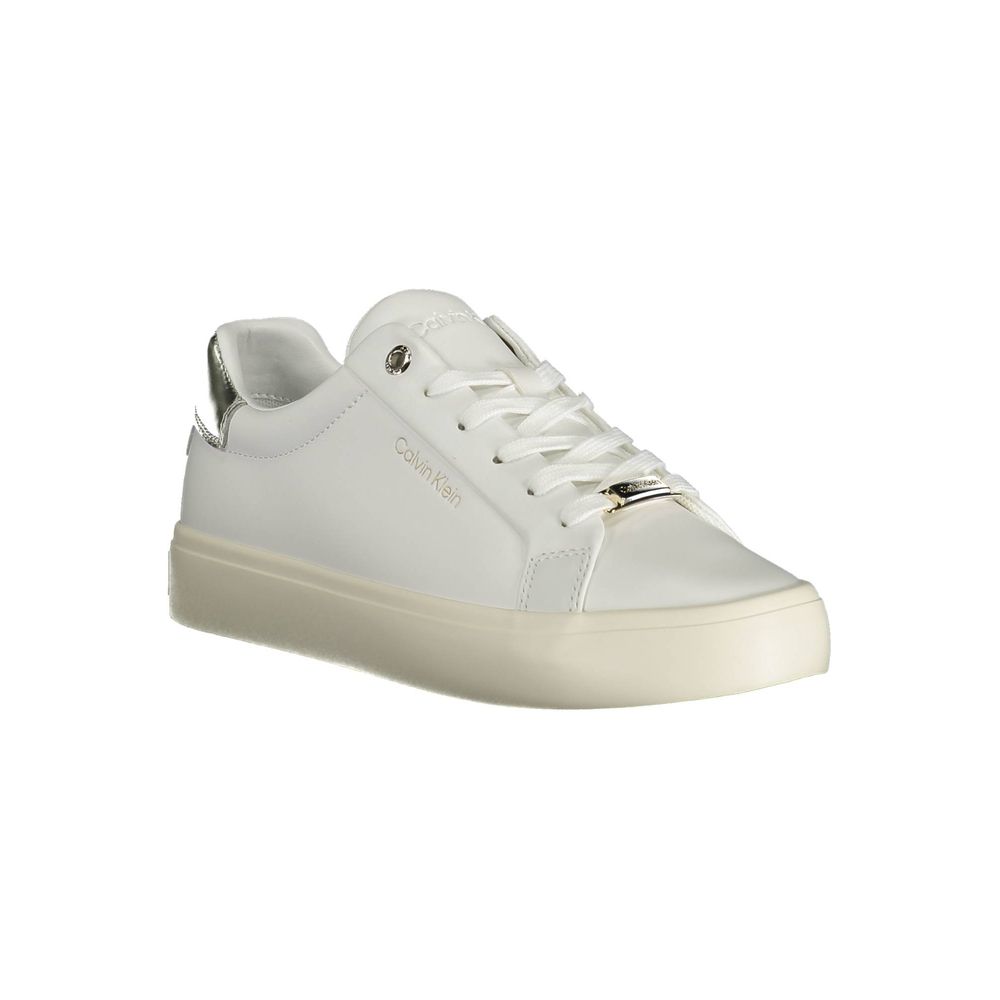 Ténis feminino Calvin Klein de couro branco