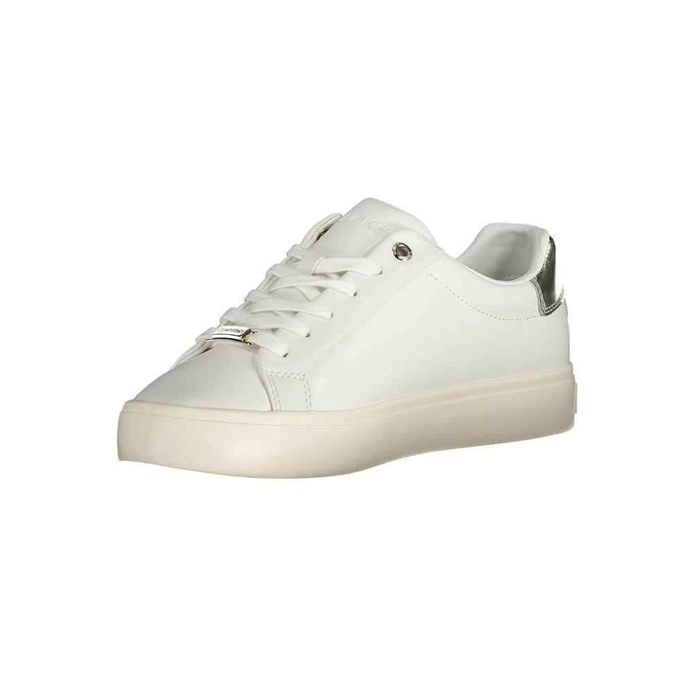 Ténis feminino Calvin Klein de couro branco