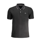 La Martina Black Cotton Men Polo Shirt