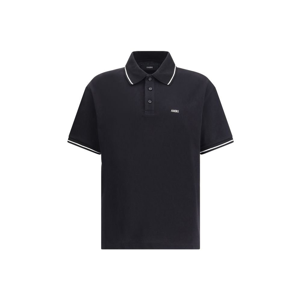 Polo Amiri preto de algodão