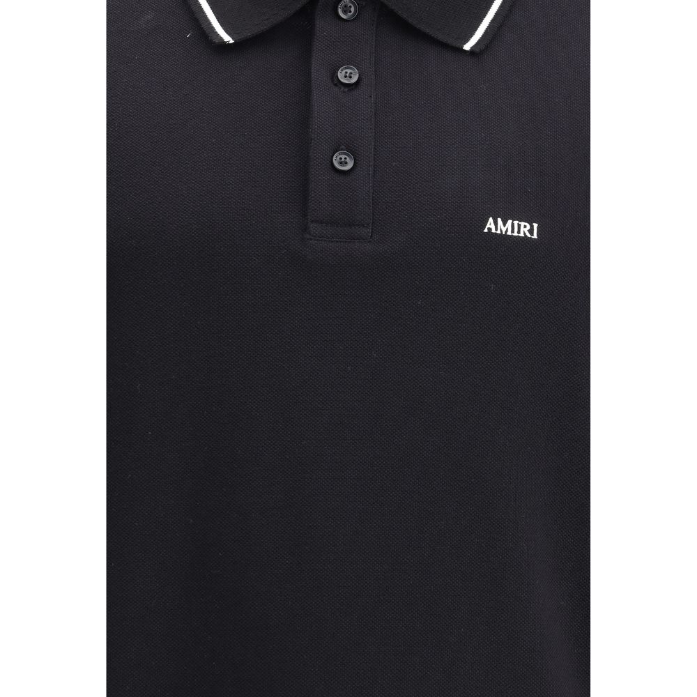 Polo Amiri preto de algodão