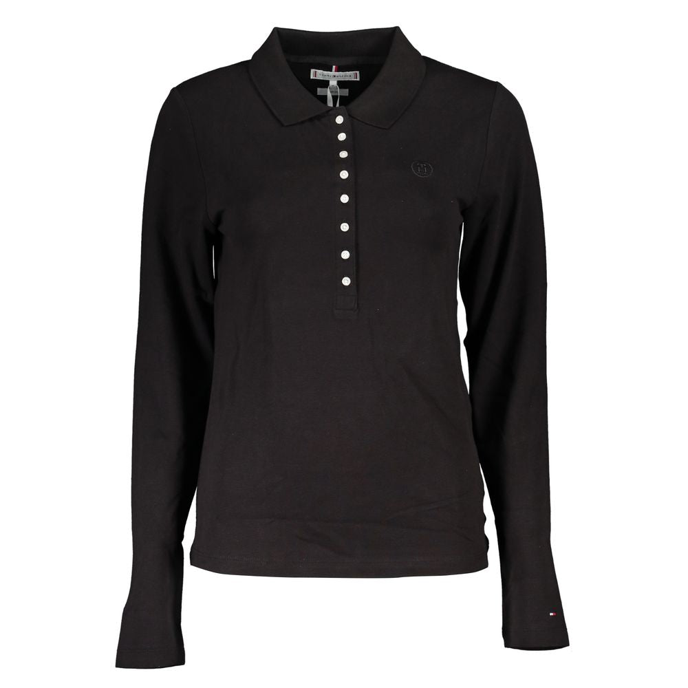 Tommy Hilfiger – Schwarzes Poloshirt aus Baumwolle