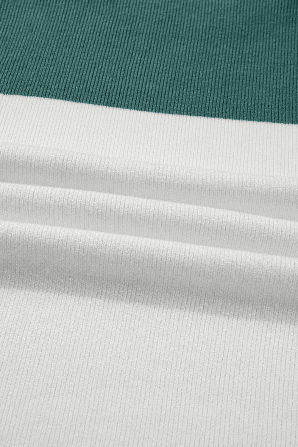 Green Colorblock Ribbed Knit Baggy Sweater