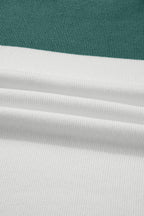 Green Colorblock Ribbed Knit Baggy Sweater