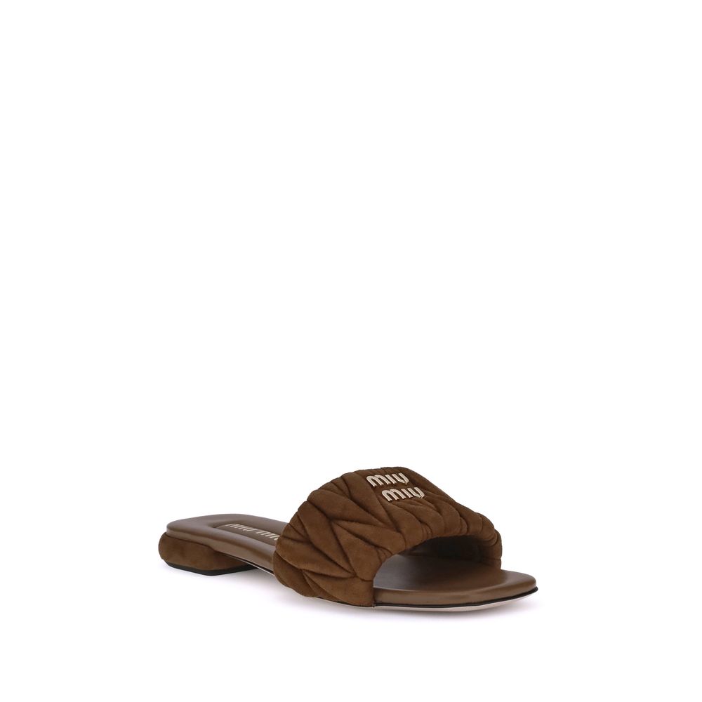 Miu Miu Matelassé nappa leather Sandals