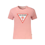 Guess Jeans Damen-T-Shirt aus rosa Baumwolle