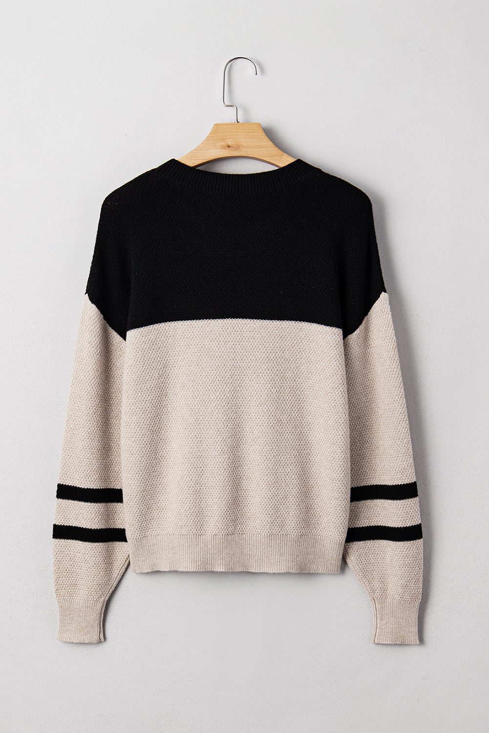 Striped Sleeve Detail Knit Sweater