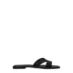 Kenzo Black Leather Slippers Sandals