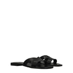 Kenzo Black Leather Slippers Sandals