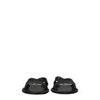 Kenzo Black Leather Slippers Sandals