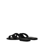 Kenzo Black Leather Slippers Sandals