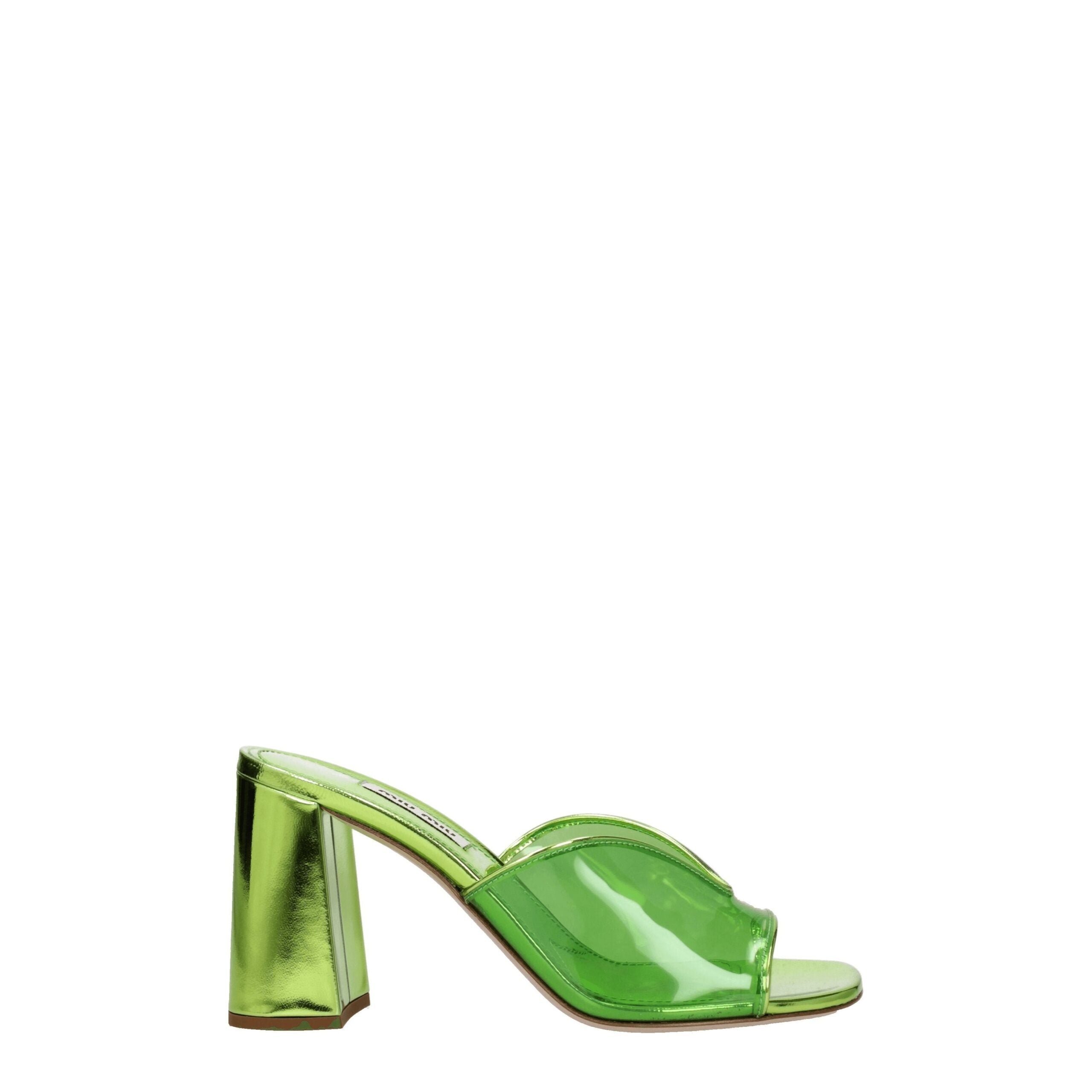 Miu Miu grüne Plexiglas-Plateauschuhe