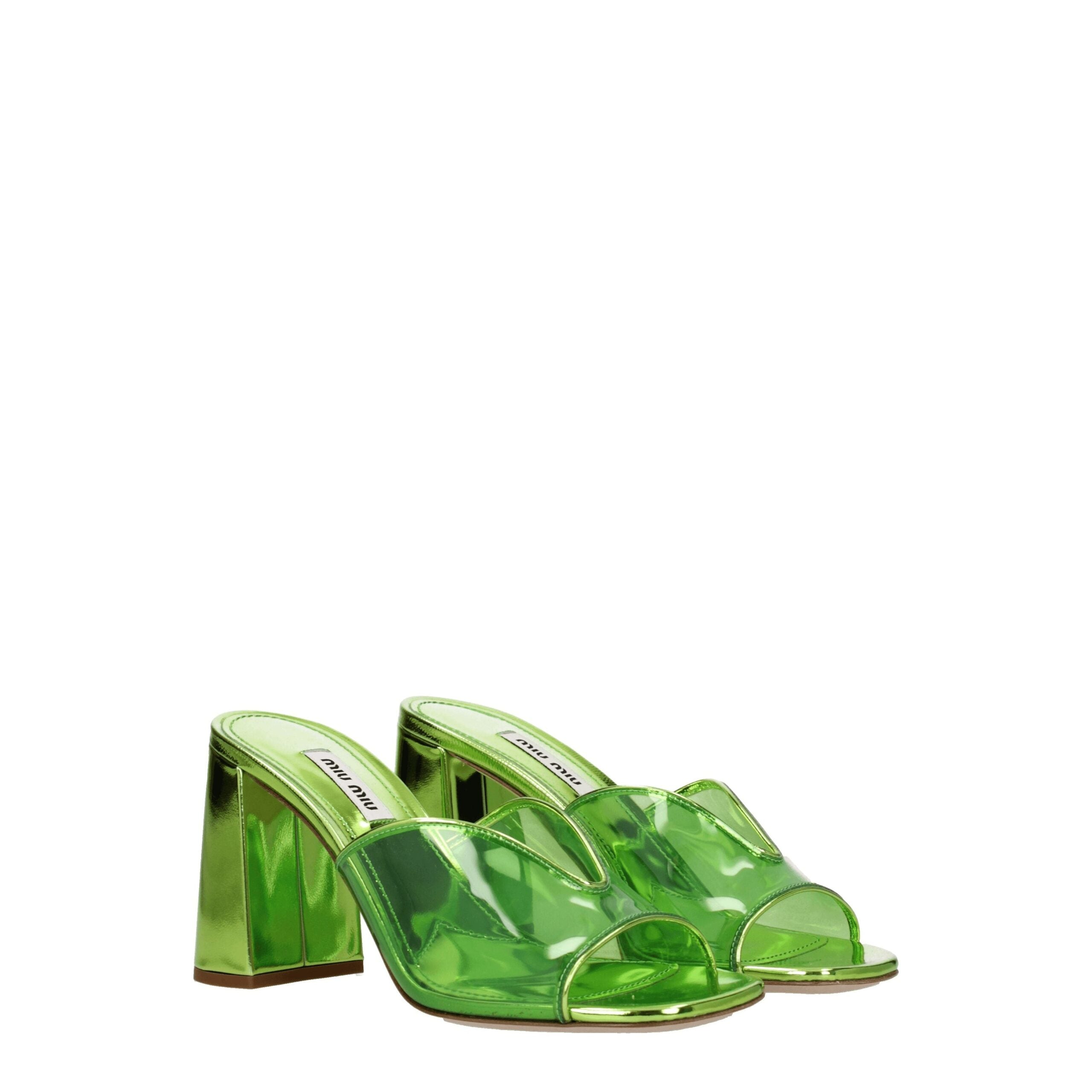 Miu Miu grüne Plexiglas-Plateauschuhe