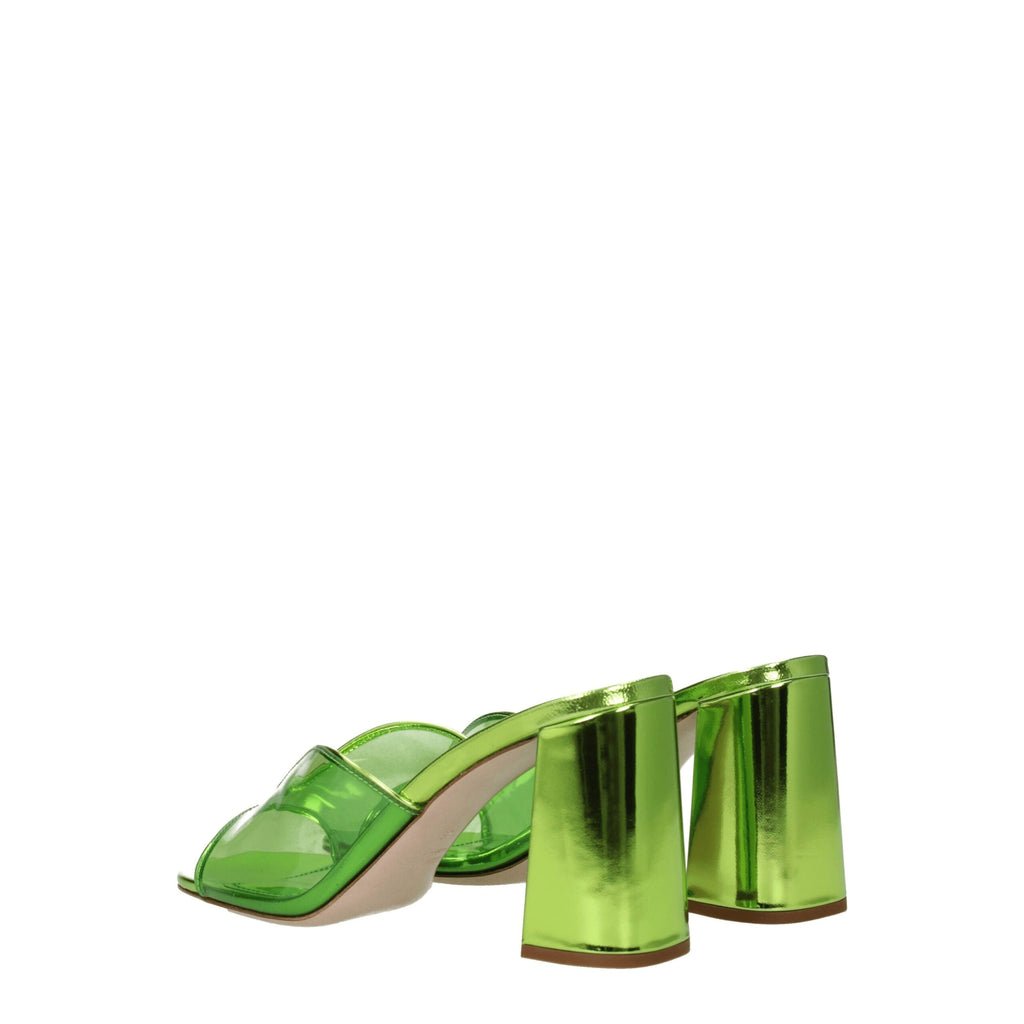 Miu Miu Green Plexiglass Platforms