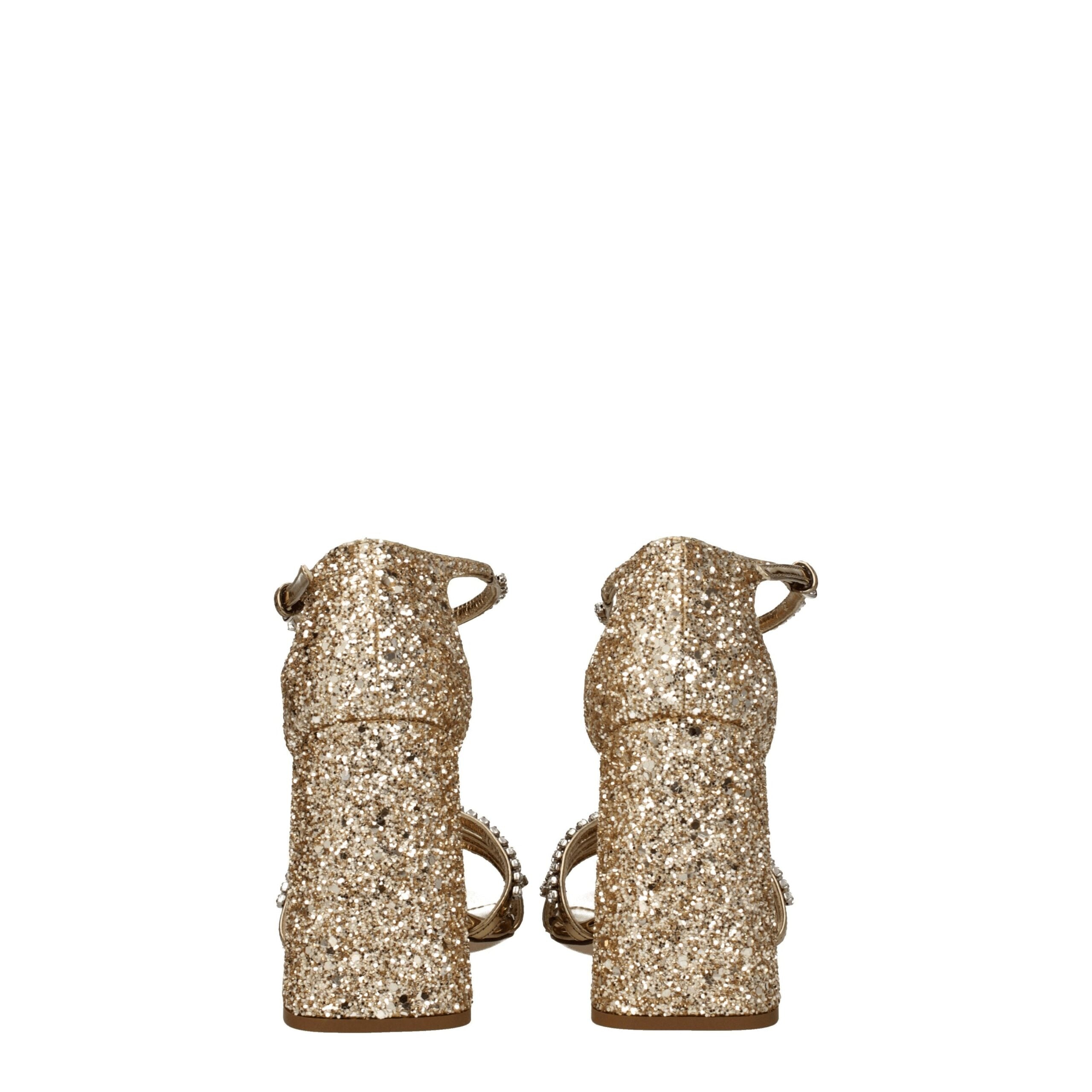 Miu Miu Gold Plateau-Sandalen aus Kunststoff