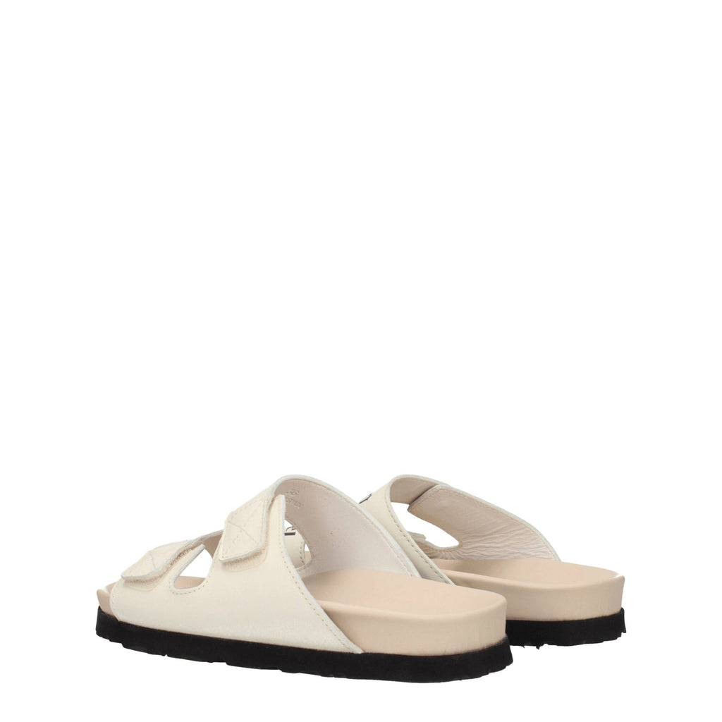 Palm Angels Beige Leder-Sandalen