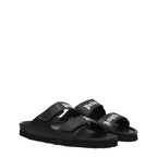 Palm Angels Black Leather Slippers