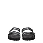 Palm Angels Black Leather Slippers