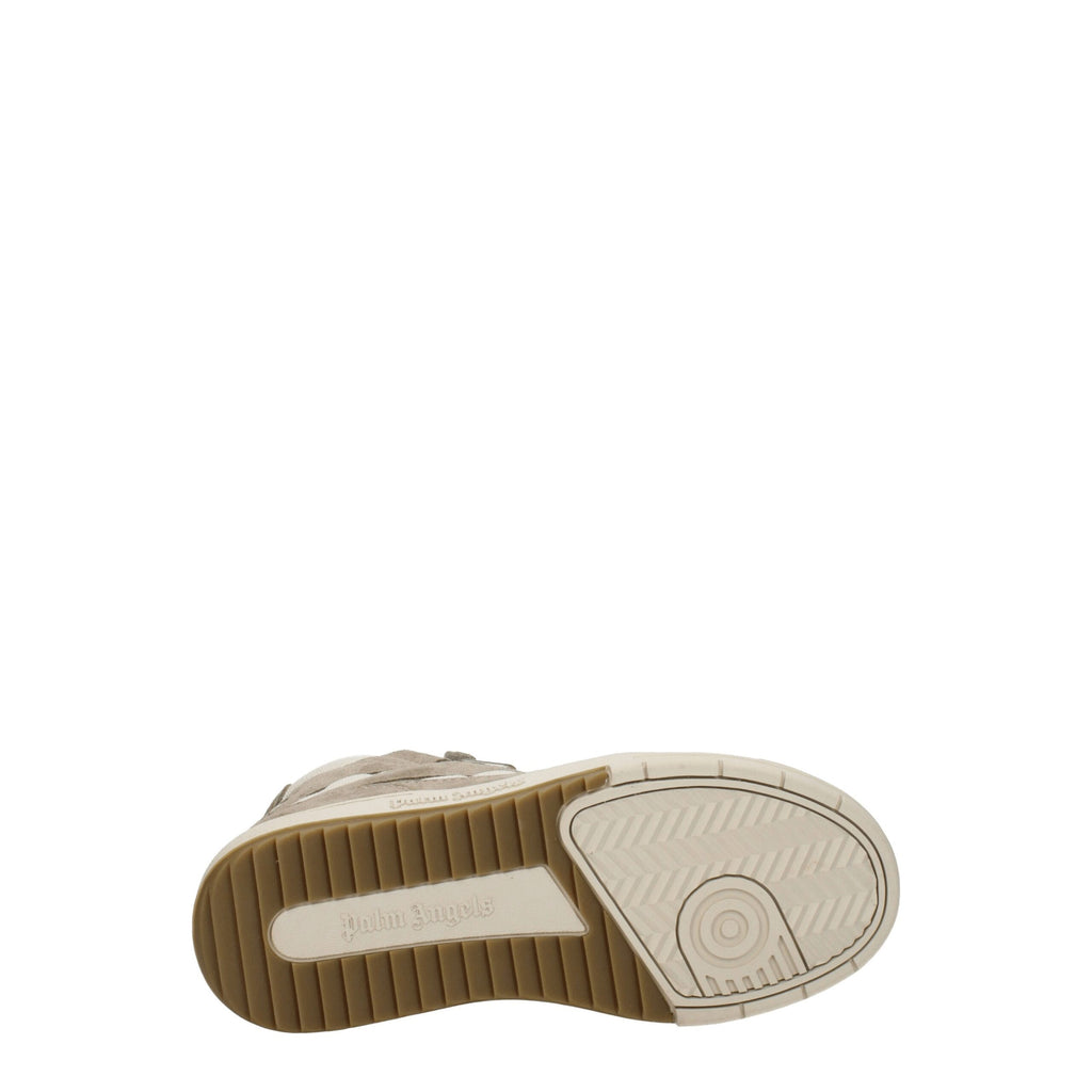 Ténis de cano alto Palm Angels em pele bege