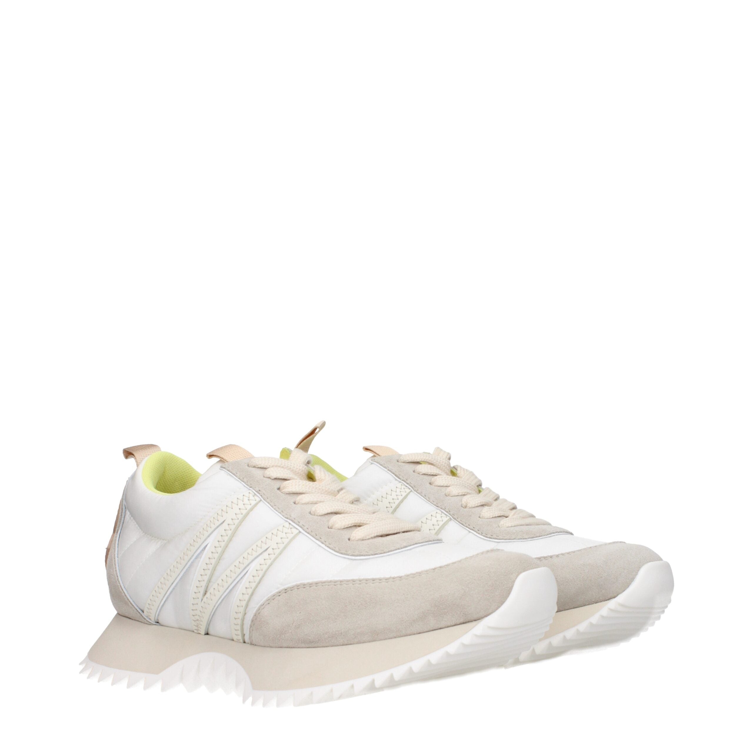 Moncler Beige Stoff-Sneaker, niedriges Oberteil
