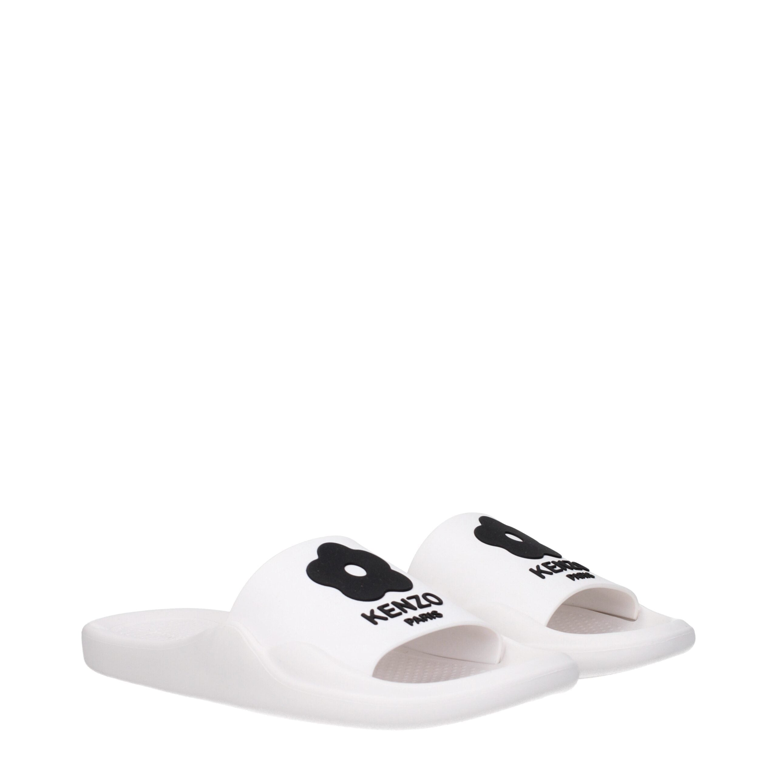 Kenzo White Cotton Slippers Sandals