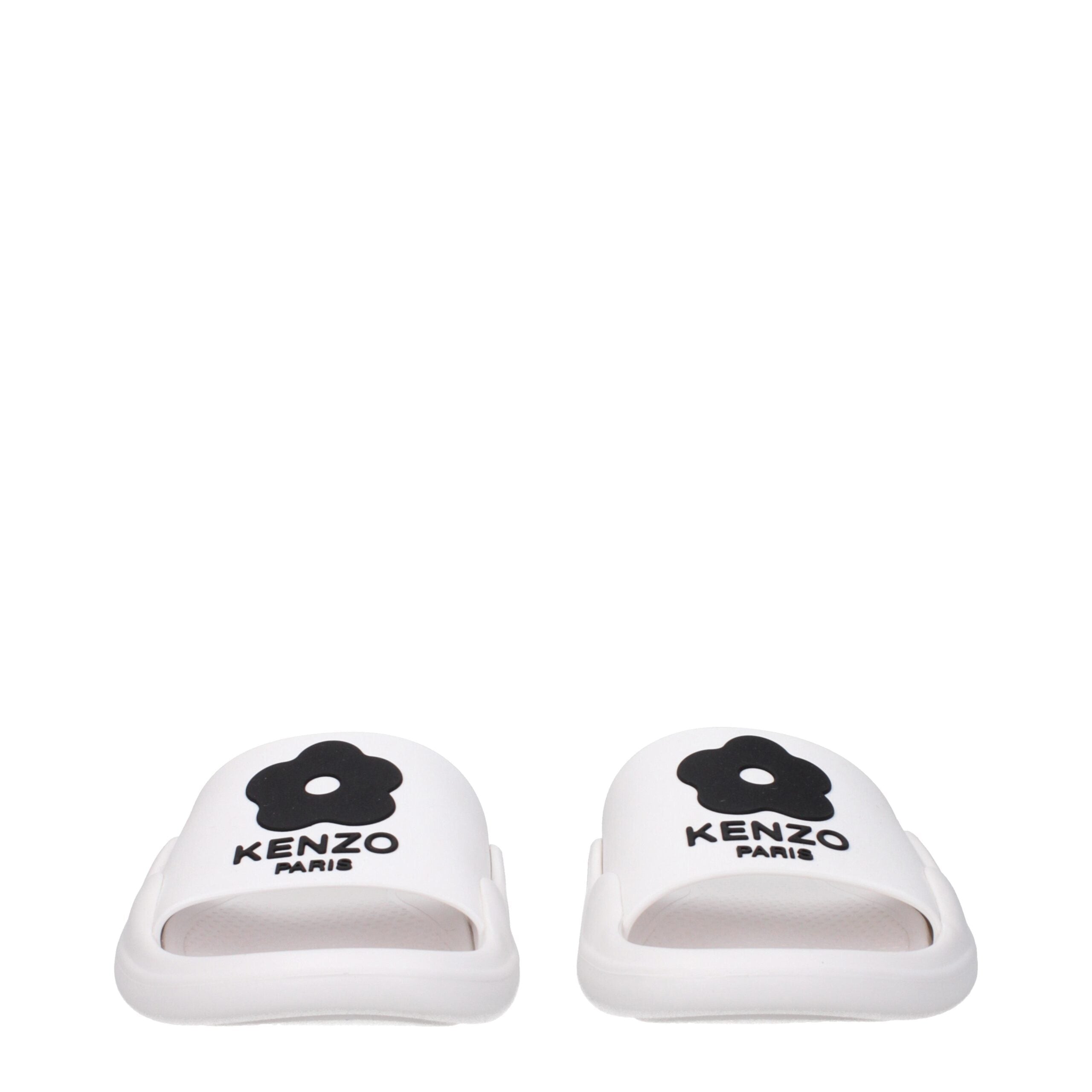 Kenzo White Cotton Slippers Sandals